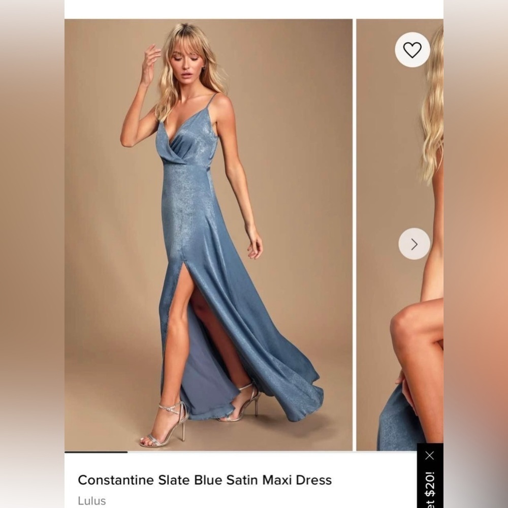 Size XL blue lulus BNWT satin maxi dress